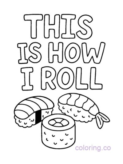 Fun Sushi Coloring Page