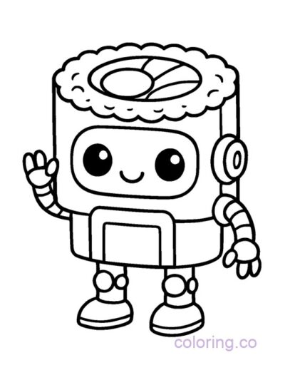 Sushi Robot Coloring Page