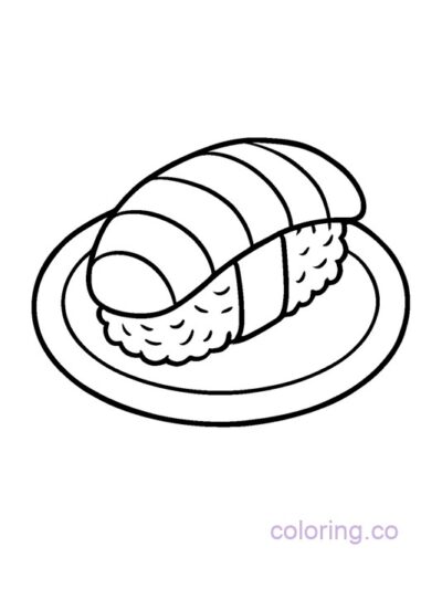 Fun Sushi Coloring Page for Preschool