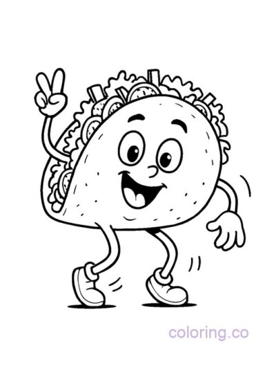 Silly Dancing Taco Coloring Page