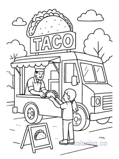 Taco Truck Coloring Page