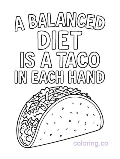 Fun Taco Coloring Page