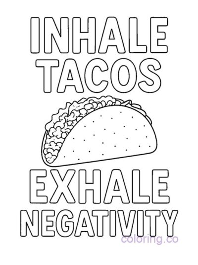 Taco Positivity Coloring Page