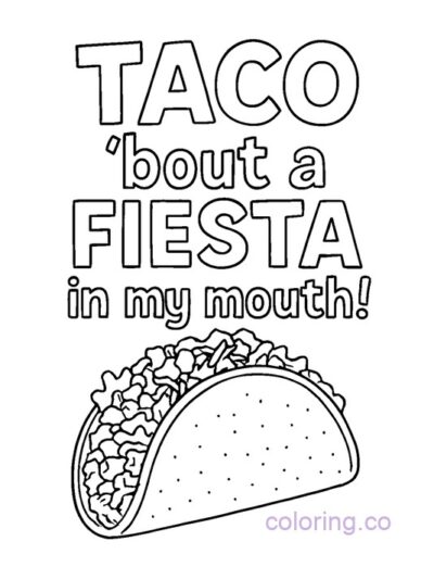 Fun Taco Fiesta Coloring Page