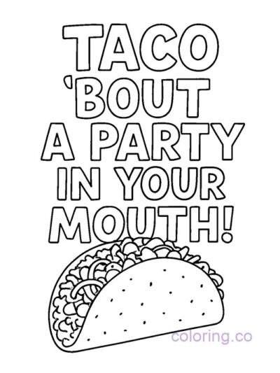 Fun Taco Coloring Page