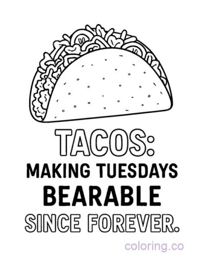 Taco Coloring Page
