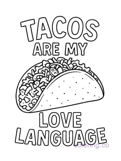 Fun Taco Coloring Page