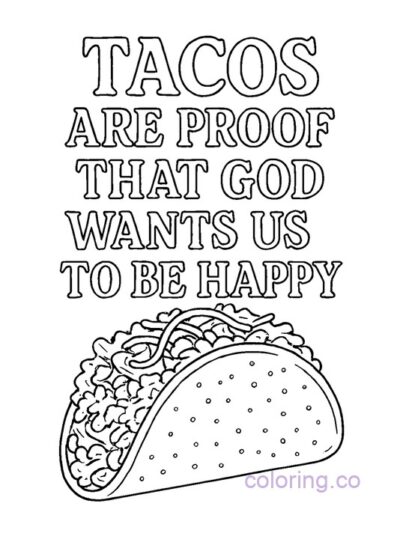 Fun Taco Coloring Page