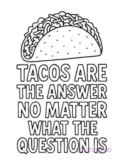 Fun Taco Coloring Page