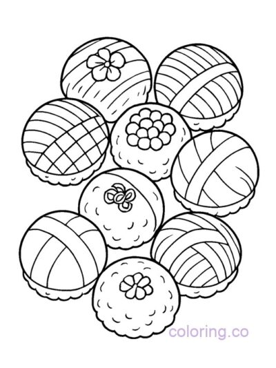 Fun Temari Sushi Coloring Page