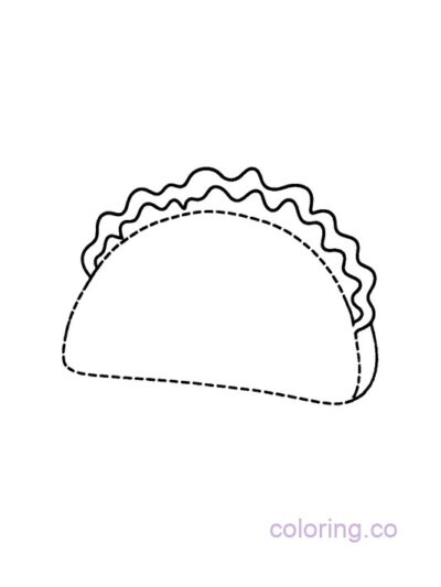 trace and color the taco coloring page