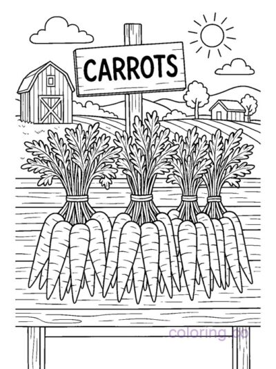 Carrot Stand Coloring Page