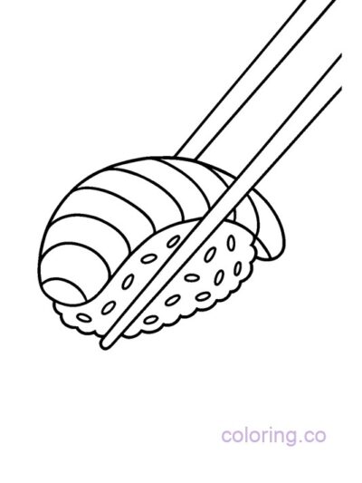 Fun Sushi Coloring Page