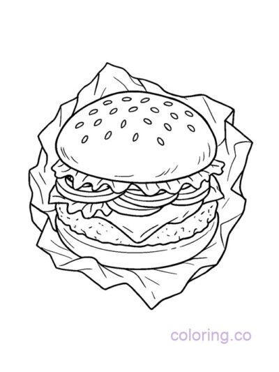 Fun Burger Coloring Page