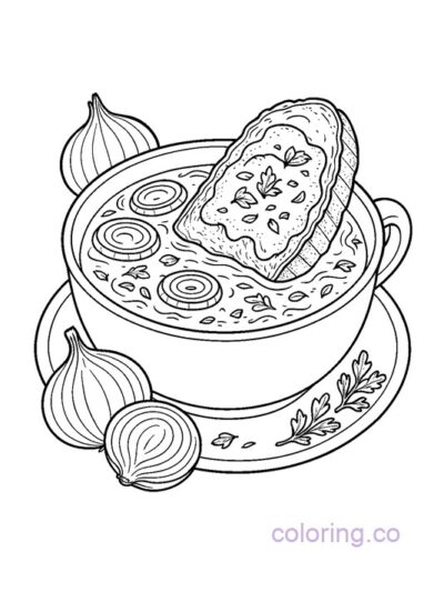 Fun Onion Soup Coloring Page