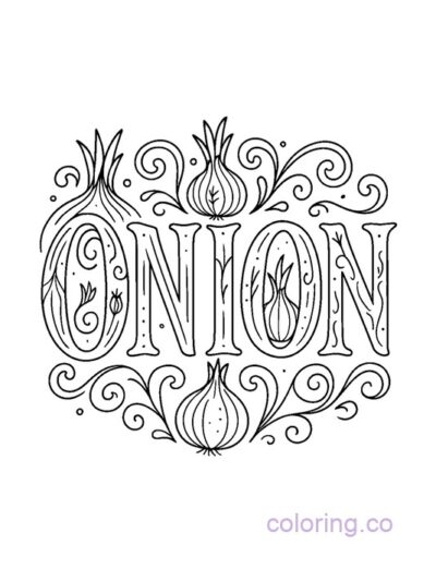 Intricate Onion Theme Coloring Page