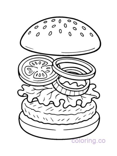 Fun Hamburger Coloring Page