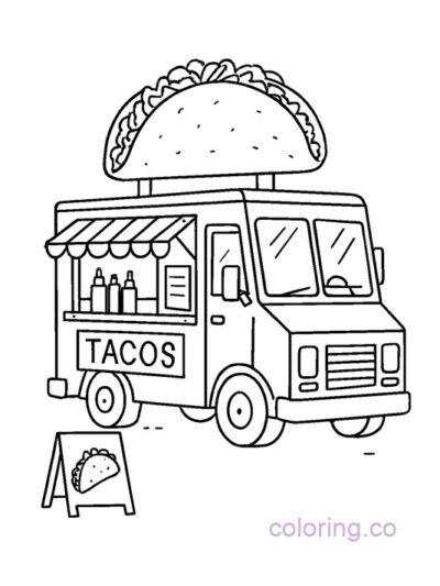 Fun Taco Truck Coloring Page
