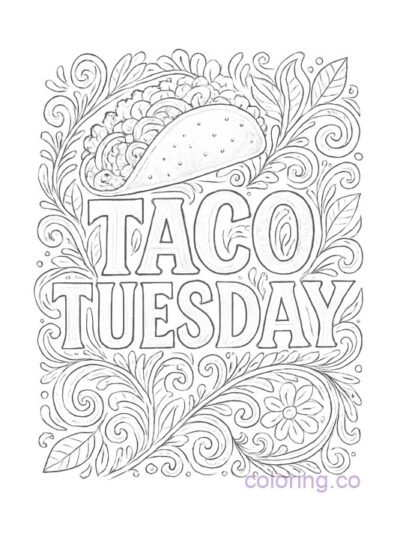 Fun Taco Tuesday Coloring Page