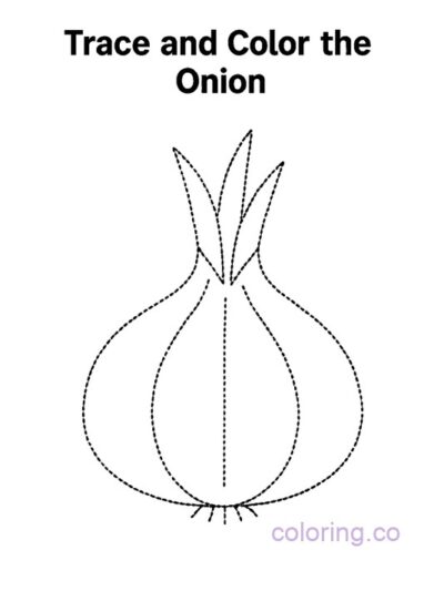 Fun Onion Trace and Color Printable