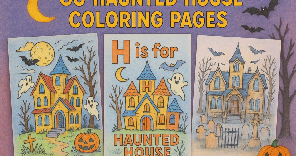 haunted house themed coloring pages for all ages