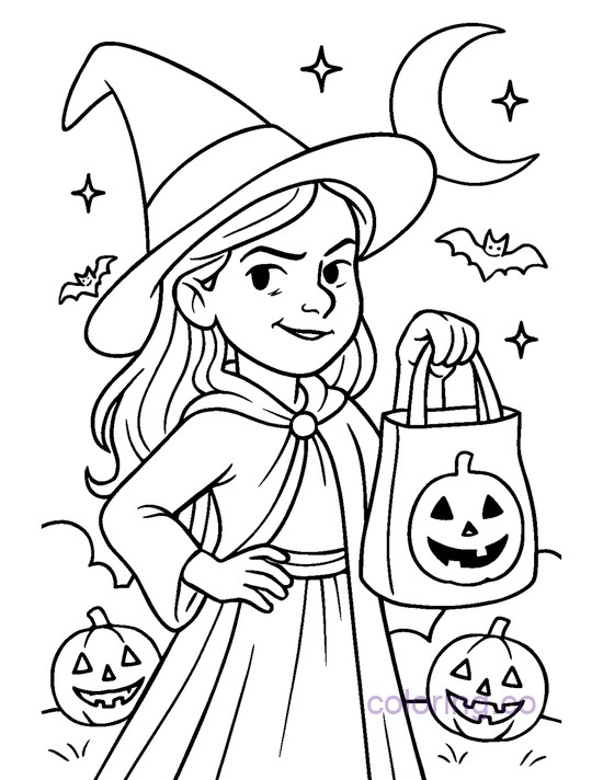 Halloween Witch with Candy Bag