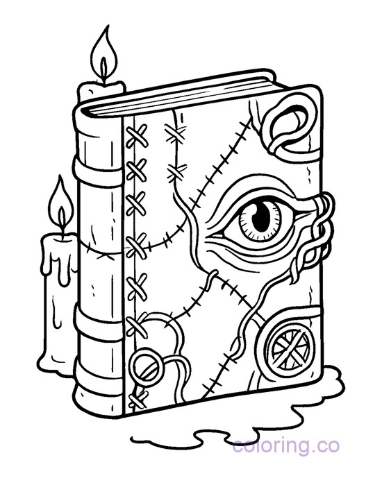 Hocus Pocus Spellbook with Bold Lines