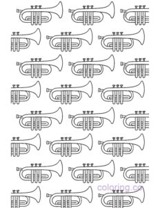 Easy Trumpet Pattern Coloring Page