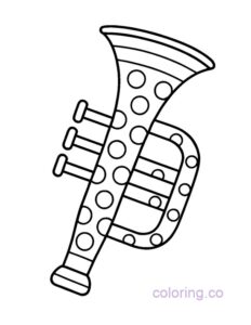 Easy Trumpet Coloring Page