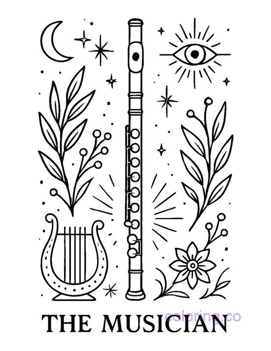 Flute Musician Tarot Card