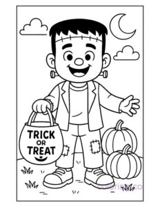 Frankenstein's monster costume trick or treat