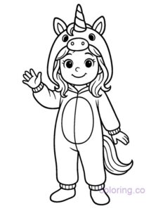 girl dressed as a unicorn for halloween