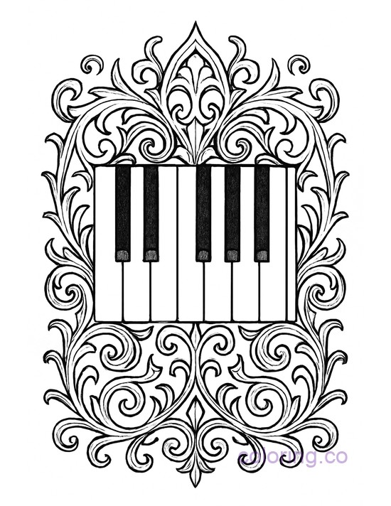 Artistic Gothic Piano Keys