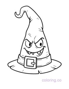 Mischievous Witch's Hat coloring page