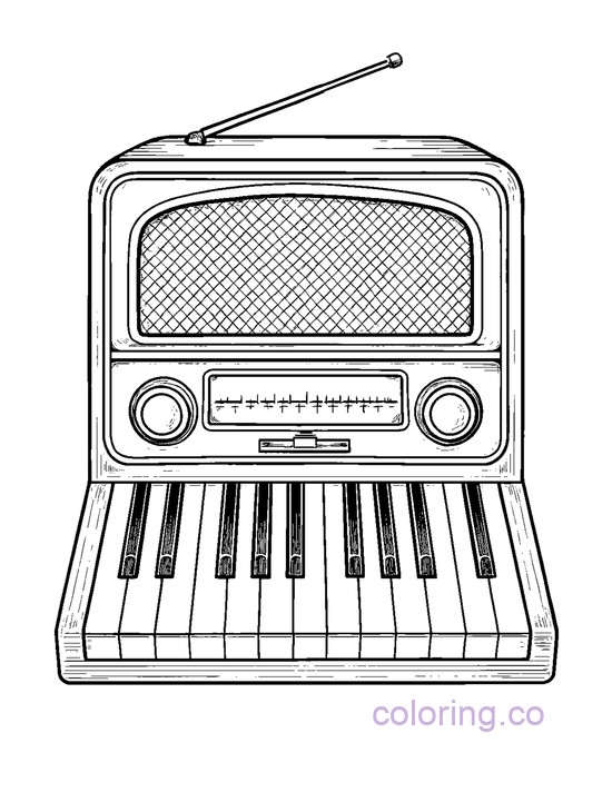 Retro Vintage Piano Radio