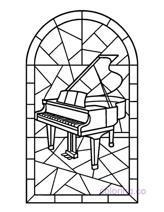 Intricate Piano Stained Glass