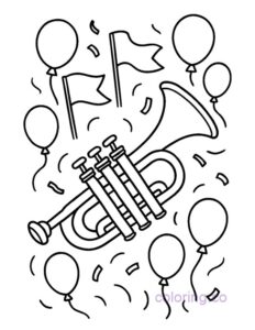Trumpet Parade Coloring Page