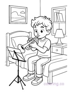 Young Musician Coloring Page