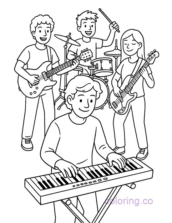 Kids Band Keyboard Player