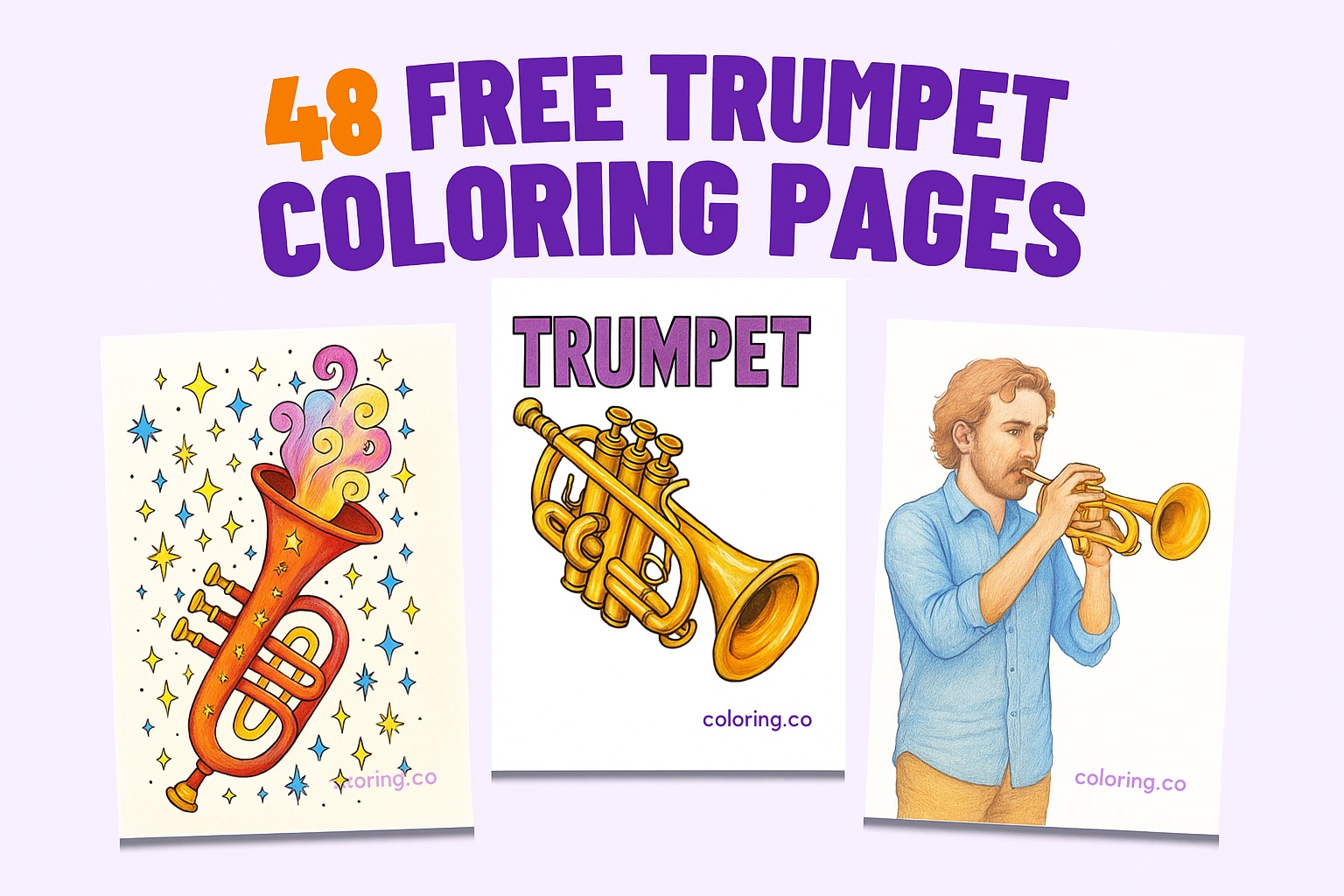 Free Trumpet Coloring Pages
