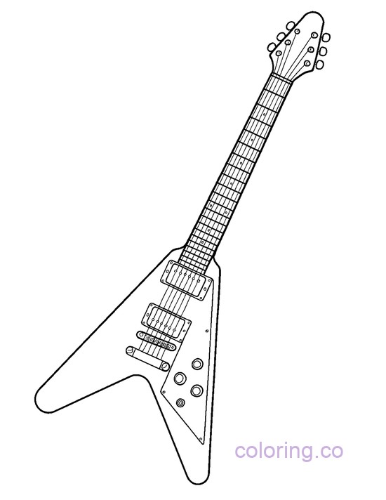 Flying V Guitar coloring sheet