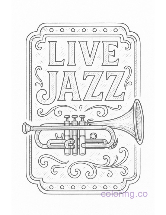 Live Jazz Sign with Trumpet
