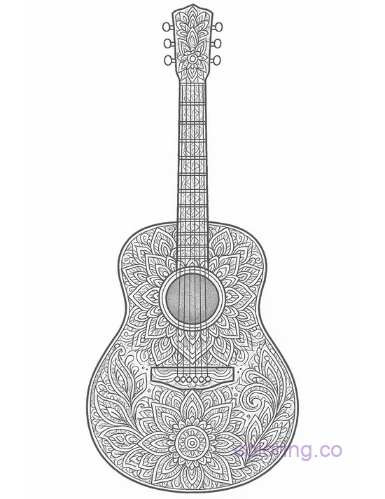 Intricate Mandala Guitar