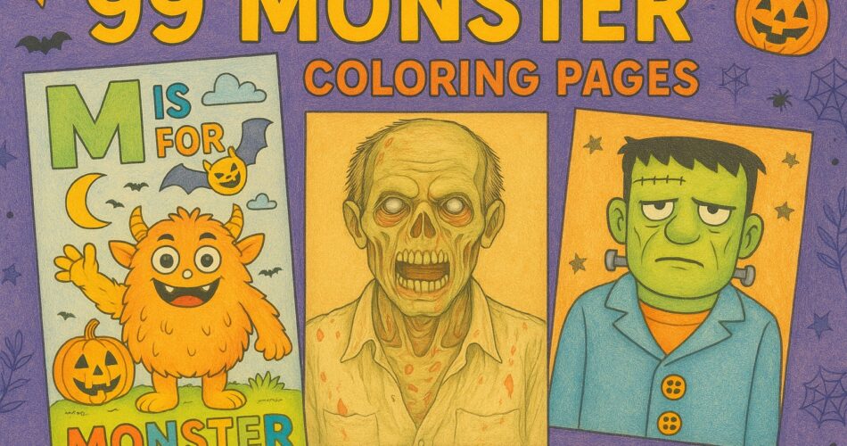 free Halloween monster coloring pages