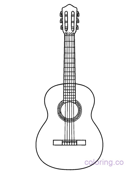 Easy Classical Guitar coloring sheet