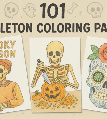 101 Free Skeleton Coloring Pages (Printable PDFs)