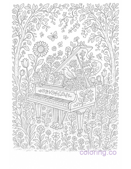 Whimsical Garden Piano
