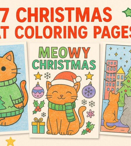 37 Free Christmas Cat Coloring Pages (Printable PDFs)