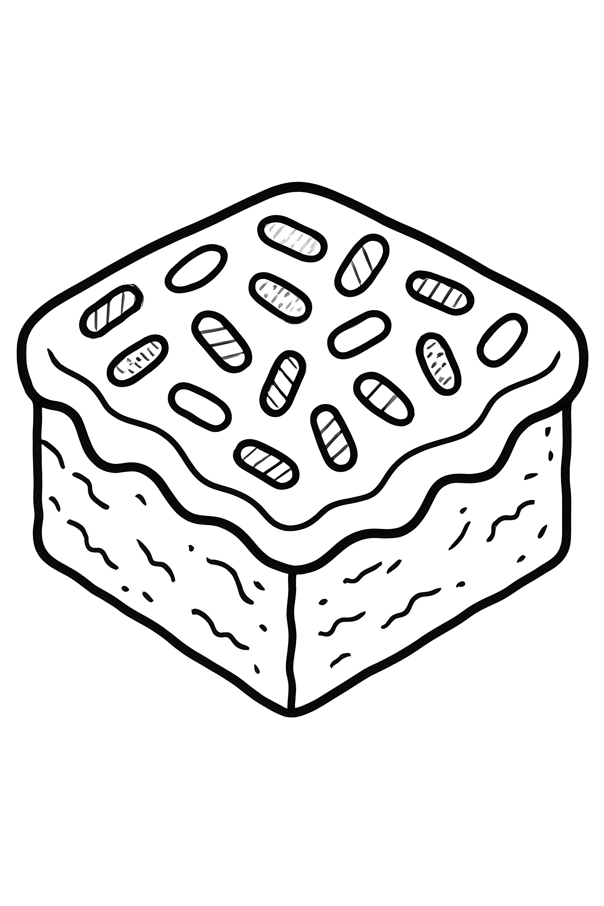 Coloring page featuring a brownie with vibrant sprinkles on top, showcasing a textured surface and rich details.