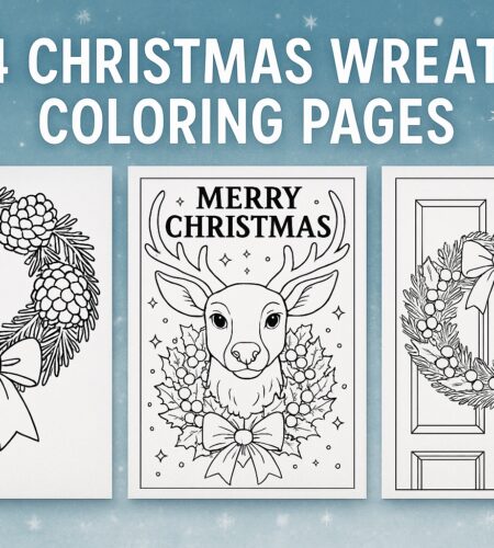 44 Free Christmas Wreath Coloring Pages (Printable PDFs)